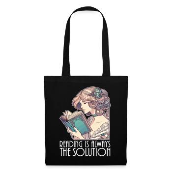 Book Books Reading Wife Solution Funny Gift - Tote Bag - black - Front