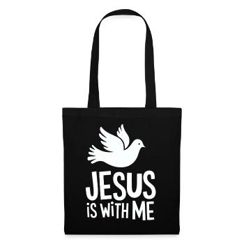 Jésus est avec moi - Sac en tissu - noir - Devant