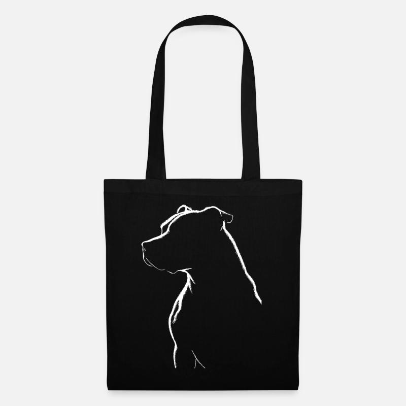Pitbull Silhouett - Stoffbeutel - Schwarz