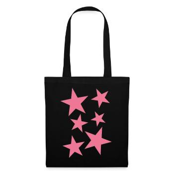 Bright Pink Star Pattern on Clothing - Tote Bag - black - Front
