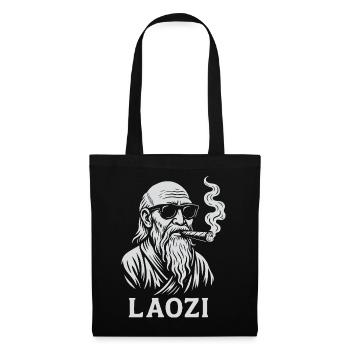 Laozi avec lunettes de soleil et motif de cigare - Sac en tissu - noir - Devant