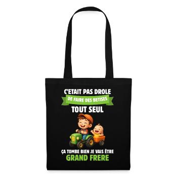 Child Big Brother on Mission - Pregnancy  - Sac en tissu - noir - Devant