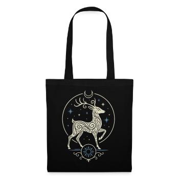 Celtic Yule Deer with Sun and Moon - Tote Bag - black - Front