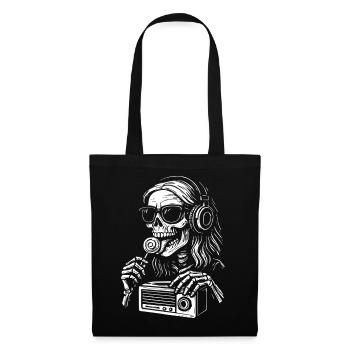 Skeleton DJ Radio Black White - Tote Bag - black - Front