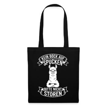 Alpaca Saying No Spitting - Tote Bag - black - Front