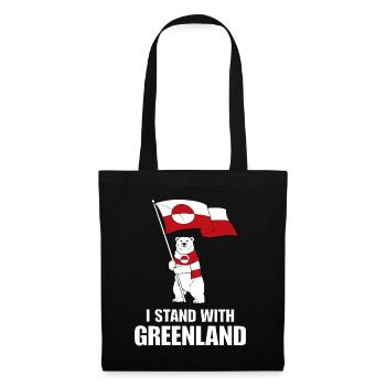 Soutien Groenland: Ours et Drapeau - Sac en tissu - noir - Devant