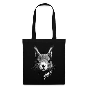Écureuil - Sac en tissu - noir - Devant