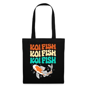 Poisson koi carpe koi koi - Sac en tissu - noir - Devant