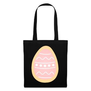 Biscuit Œuf de Pâques pastel - Sac en tissu - noir - Devant