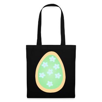 Motif d’œufs floraux pastel - Sac en tissu - noir - Devant