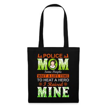 Polizist, Mama, ich habe meinen Helden großgezogen, Muttertagsgeschenk. - Stoffbeutel - Schwarz - Vorne