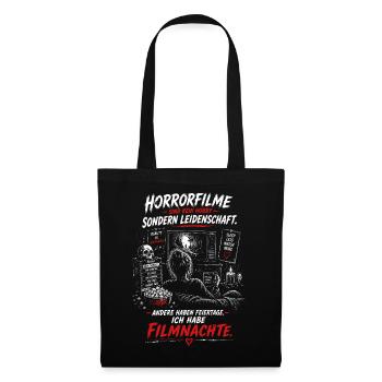 Horror Filme Meine Filmabende Spruch - Stoffbeutel - Schwarz - Vorne