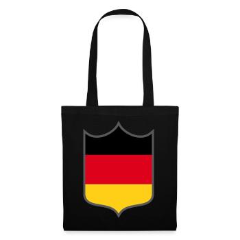Blason du drapeau allemand - Sac en tissu - noir - Devant