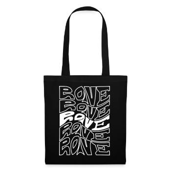 Rave Typography Waves Pattern - Tote Bag - black - Front