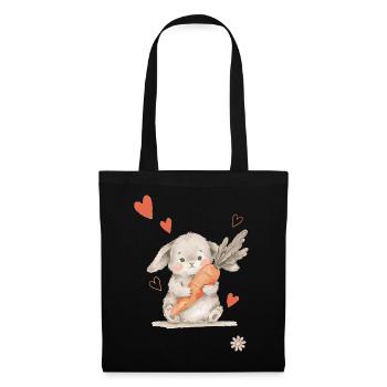 Bunny Carrot Hearts Cute Forest Creatures - Tote Bag - black - Front