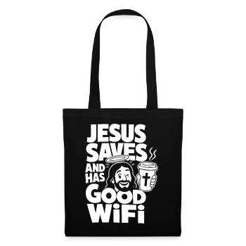 Jesus Saves And Has Good Wifi - Tote Bag - black - Front