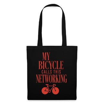 My Bicycle Calls This Networking - Stoffbeutel - Schwarz - Vorne