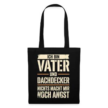 Vater Und Dachdecker Papa Lustiger Handwerk Spruch - Stoffbeutel - Schwarz - Vorne