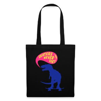 t-rex skater - Stoffbeutel - Schwarz - Vorne