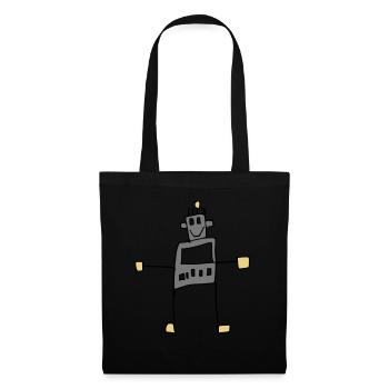 Cool robot child's drawing - Tote Bag - black - Front