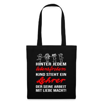 Lehrer der seinem Job liebt. Kindererziehung - Stoffbeutel - Schwarz - Vorne
