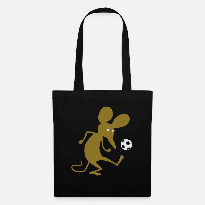 Fussballmaus - Stoffbeutel - Schwarz
