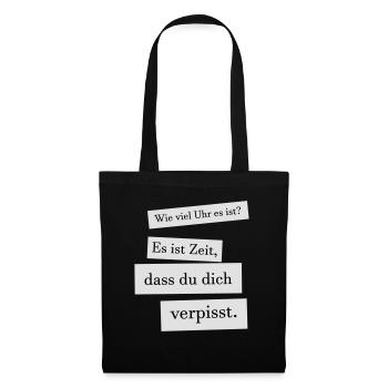 Zeit zum verpissen - Stoffbeutel - Schwarz - Vorne