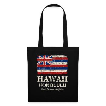 Hawaii Flag - Honolulu - Vintage Look - Stoffbeutel - Schwarz - Vorne
