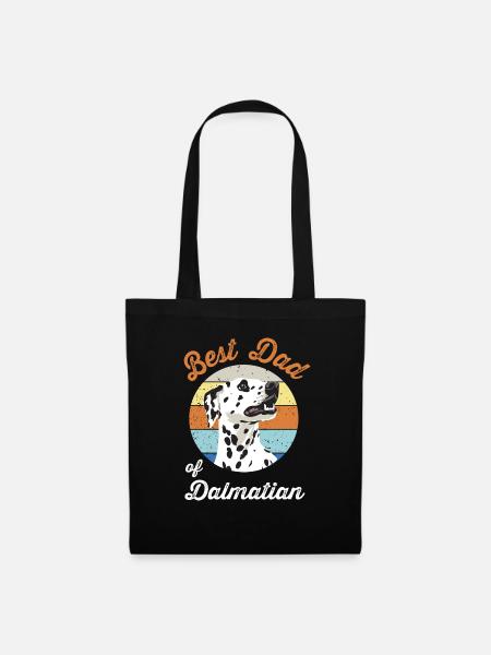 Dalmatiner Design Beste Hundepapa Vintage - Stoffbeutel - Schwarz