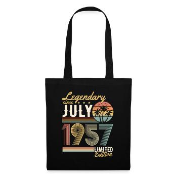 Millésime juillet 1957 Rétro vintage anniversaire - Sac en tissu - noir - Devant