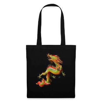 Dragon chinois - Sac en tissu - noir - Devant