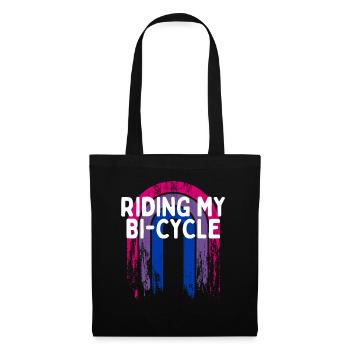 Riding My Bi-Cycle Bisexual LGBTQ Bi Pride LGBT - Tote Bag - black - Front
