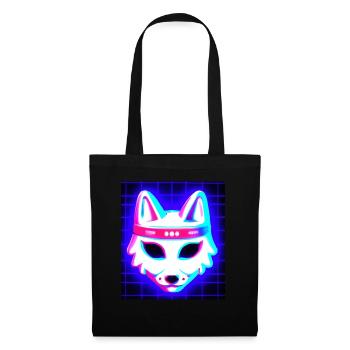 Kitsun Vaporwave Japanese Kami Vaporwave Kitsune - Tote Bag - black - Front