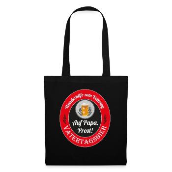 Vatertag Beer Label - Stoffbeutel - Schwarz - Vorne