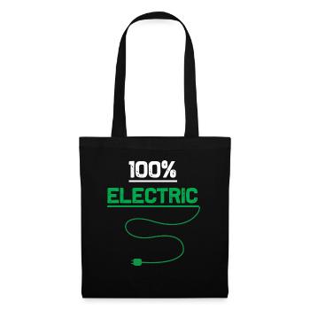 100 electric EAuto - Stoffbeutel - Schwarz - Vorne