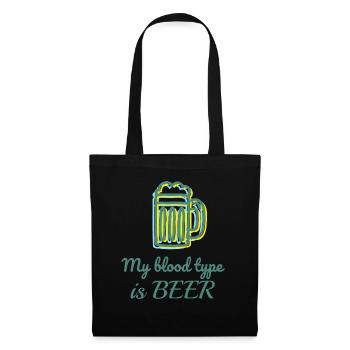 Mon groupe sanguin est la bière - Sac en tissu - noir - Devant