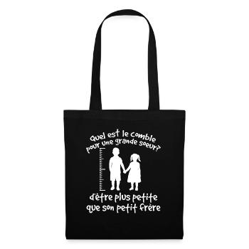 Quel Est Le Comble Pour Une Grande Soeur - Sac en tissu - noir - Devant