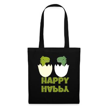 Dinos heureux - Sac en tissu - noir - Devant