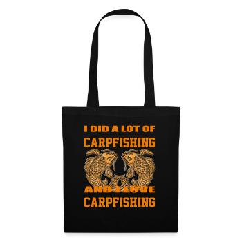Carpfishing-lustiger Spruch - Stoffbeutel - Schwarz - Vorne