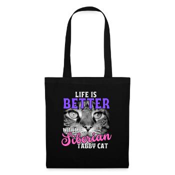 Life is better with a Siberian cat - Tote Bag - black - Front