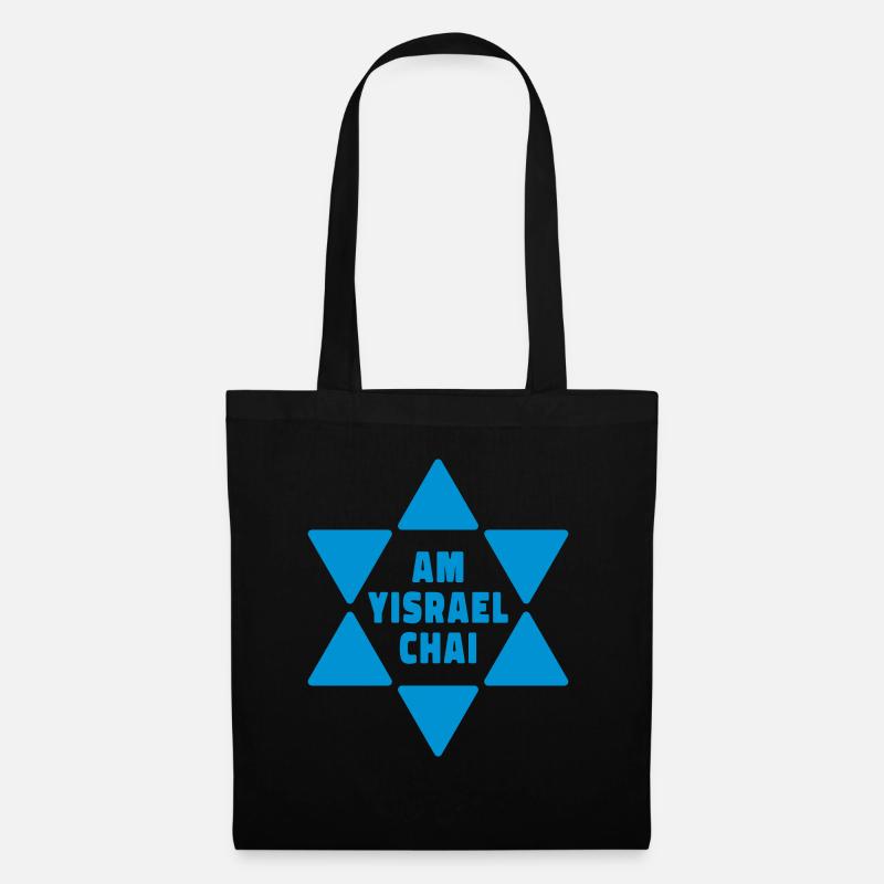 Am Yisrael Chai Statement Stolz - Stoffbeutel - Schwarz