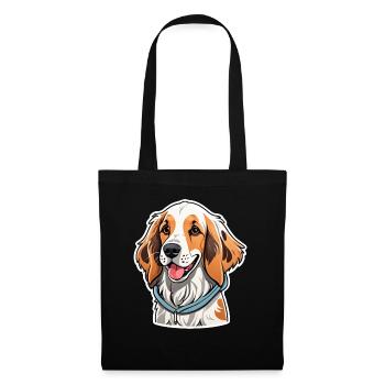 Setter anglais - Sac en tissu - noir - Devant