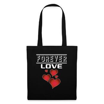 Liebe Forever I Love You Herz Hearts Wahre Liebe - Stoffbeutel - Schwarz - Vorne