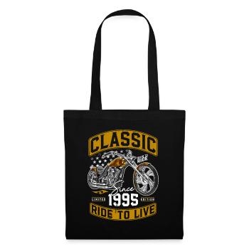 1995 Vintage Motorcycle Biker Motorcyclist - Tote Bag - black - Front