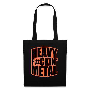 Heavy F#ckin' Metal Hard Rock Musik Text Spruch - Tote Bag - black - Front