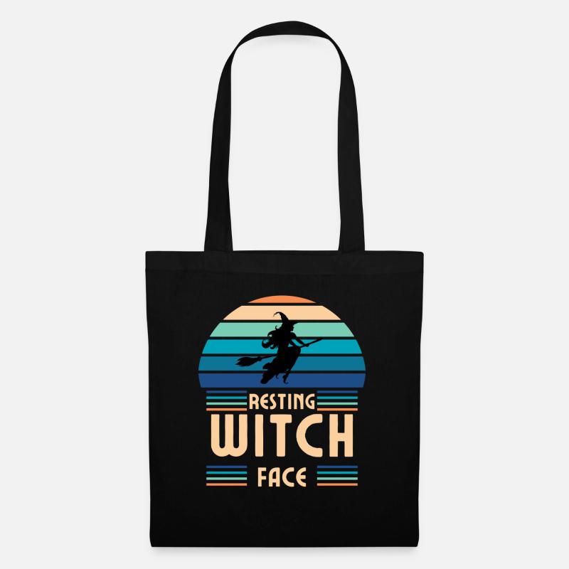Resting Witch Face Retro - Stoffbeutel - Schwarz