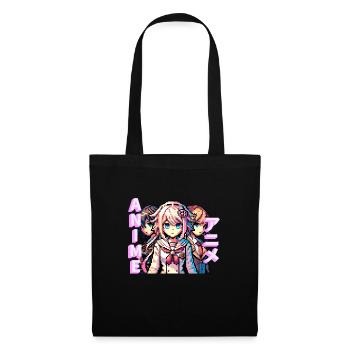 Filles Anime, pixelart - Sac en tissu - noir - Devant