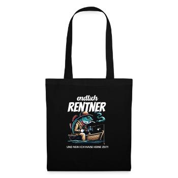 Angler Rentner Geschenk zum Abschied - Stoffbeutel - Schwarz - Vorne