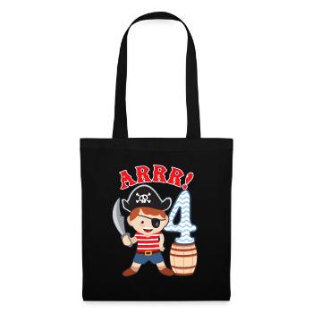 4th birthday little pirate 4 years old pirates - Tote Bag - black - Front