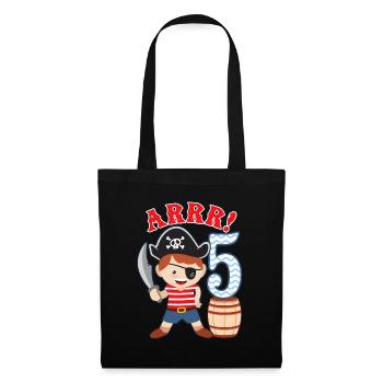 5th birthday little pirate 5 years old pirates - Tote Bag - black - Front